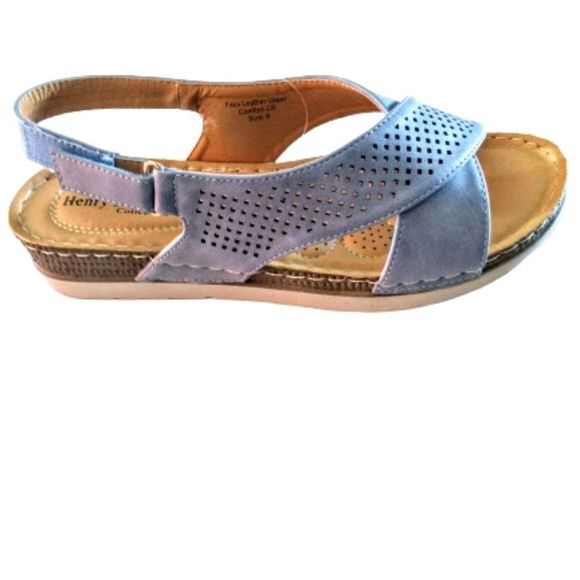 Henry Ferrera Shoes - Henry Ferrera Women's Light Blue Sandals Size 9